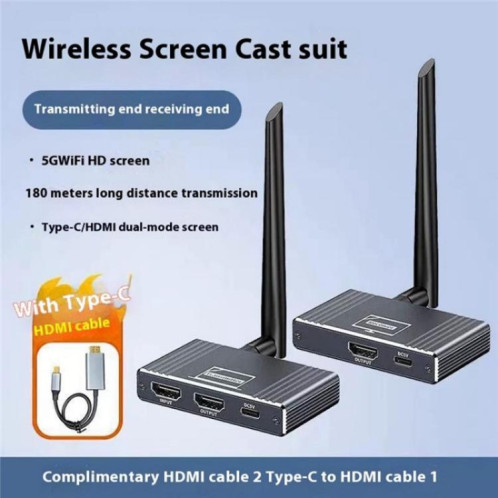 Adaptateur d'affichage sans fil HDMI 8x1 avec rotation d'écran à 90 degrés D9-1 / D10-1 SH83281462-012