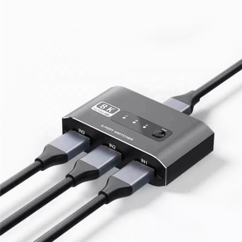 Commutateur vidéo HDMI 2.1 8K 3 entrées 1 sortie Q8Q3-2, commutateur HDMI 4K 120 Hz SH8360266-08