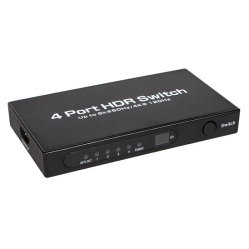 Commutateur HDMI 2.1 8K 60 Hz Q8-4 avec télécommande, adaptateur 4x1 pour home cinéma et jeux vidéo, prise américaine SH69011521-010