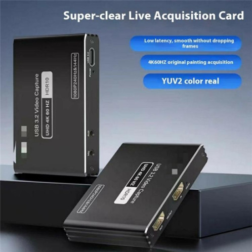 Carte de capture vidéo HDMI 4K C10 avec entrée micro/sortie audio, adaptateur USB 3.1 pour diffusion en direct SH8465817-07