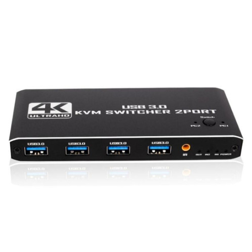 Commutateur KVM 4K 60 Hz K2-1, 2 entrées, 1 sortie, USB 3.0, HDMI 2.0, télécommande SH8469721-07