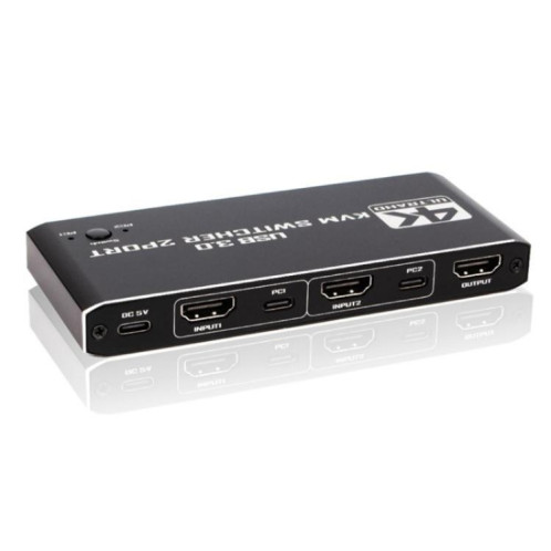Commutateur KVM 4K 60 Hz K2-1, 2 entrées, 1 sortie, USB 3.0, HDMI 2.0, télécommande SH8469721-07