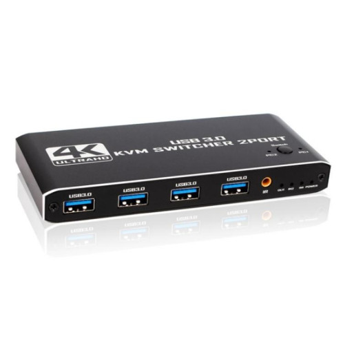 Commutateur KVM 4K 60 Hz K2-1, 2 entrées, 1 sortie, USB 3.0, HDMI 2.0, télécommande SH8469721-07