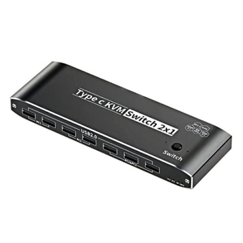 Commutateur KVM K8 avec port Ethernet RJ45, 2 entrées, 1 sortie, type C, 7 ports USB 2.0, station d'accueil SH85971357-010