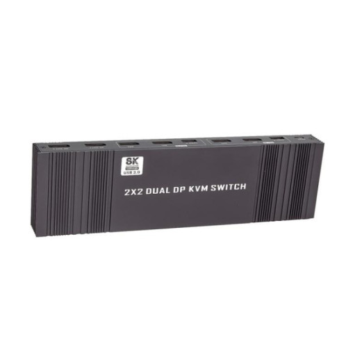 Commutateur KVM K10-2 pour 2 ordinateurs/moniteurs, USB 3.0, double sortie DP, 8K 60 Hz, version 2x2, prise américaine SH2101992-06