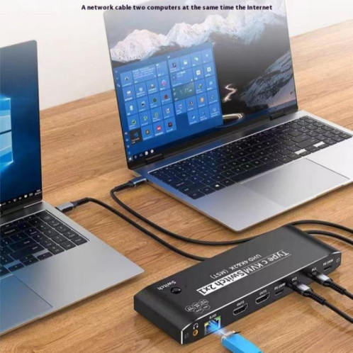 Adaptateur d'extension K9 2 entrées 1 sortie HDMI vidéo double affichage 2 écrans pour commutateur KVM USB C Mac SH8622119-09