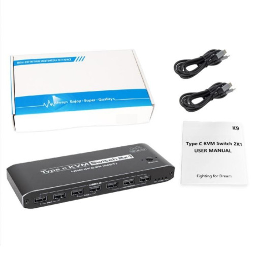 Adaptateur d'extension K9 2 entrées 1 sortie HDMI vidéo double affichage 2 écrans pour commutateur KVM USB C Mac SH8622119-09