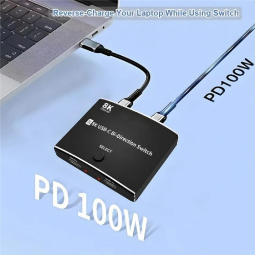 U8K1 Prise en charge de la charge rapide 100 W Commutateur bidirectionnel TYPE C USB C 40 Gbit/s Sortie vidéo 8K SH8624989-013