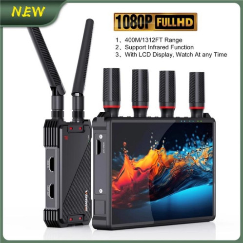VRRIIS 083H Émetteur-récepteur HDMI sans fil, portée 400 m, écran LCD 7 pouces, prise américaine SH3101926-06