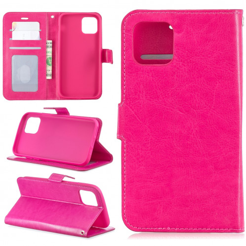 Étui en cuir à rabat horizontal avec texture pour Crazy Horse, porte-cartes et porte-cartes, cadre photo et cadre pour iPhone 11 Pro (rose) SH601D1896-06