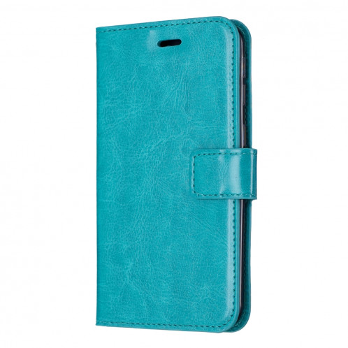 Étui en cuir à rabat horizontal pour texture Crazy Horse avec porte-cartes et porte-cartes, portefeuille et cadre photo pour iPhone 11 Pro (bleu) SH601E31-06