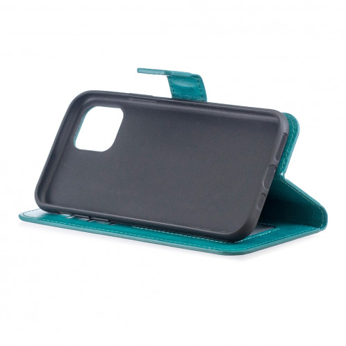 Étui en cuir à rabat horizontal pour texture Crazy Horse avec porte-cartes et porte-cartes, portefeuille et cadre photo pour iPhone 11 Pro (bleu) SH601E31-06