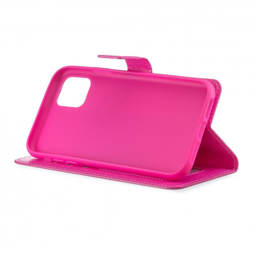 Étui en cuir à rabat horizontal avec texture pour Crazy Horse, porte-cartes et porte-monnaie, et cadre photo pour iPhone 11 Pro Max (rose) SH602D1737-06