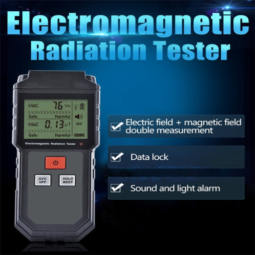 RZ825 Testeur de rayonnement électromagnétique Portable Digital Digital Crystal Crystal Electromagnetic Terrain EMF Mesure Instrument pour téléphone portable informatique SH32571981-05