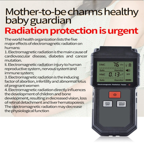 RZ825 Testeur de rayonnement électromagnétique Portable Digital Digital Crystal Crystal Electromagnetic Terrain EMF Mesure Instrument pour téléphone portable informatique SH32571981-05