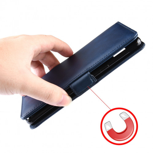 Housse en cuir à rabat horizontal à boucle magnétique double face pour iPhone 11 Pro Max, avec support et logements pour cartes, portefeuille et cadre photo (Noir) SH901A630-010