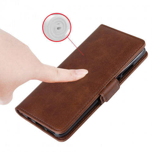 Housse en cuir à rabat horizontal à boucle magnétique double face pour iPhone 11 Pro Max, avec support et logements pour cartes, portefeuille et cadre photo (Noir) SH901A630-010