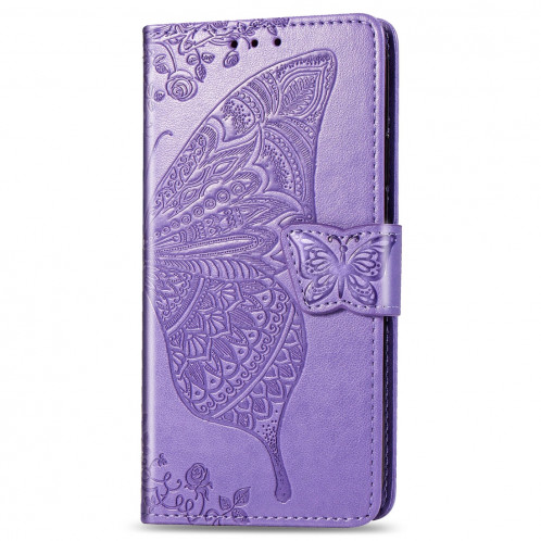 Papillon Love Flowers Étui à rabat horizontal en cuir Flip pour iPhone 11 Pro Max avec titulaire & Slots pour cartes & Portefeuille & Lanière (Violet clair) SH801D961-017