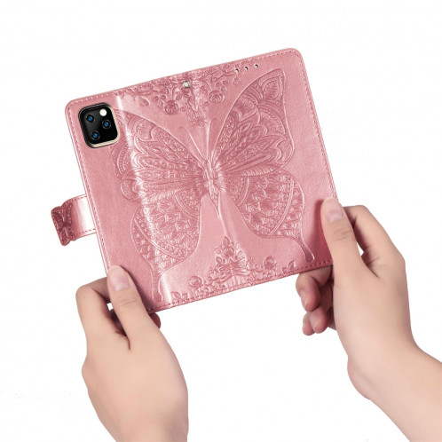 Papillon Love Flowers Étui à rabat en cuir avec rabat horizontal pour iPhone 11 Pro Max avec porte-cartes et porte-cartes SH801E1471-017