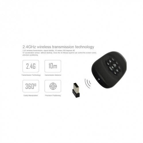 C120 2.4G Mini clavier souris à distance sans fil avec capteur 3-Gyro et 3-Gravity pour PC / HTPC / IPTV / Smart TV et Android TV Box etc. (Noir) SH001A1565-018