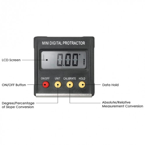 RZ2010 360 degrés mini numérique sous-inclinomètre de niveau de niveau électronique Base magnétique Outils de mesure de la base SH3645970-010