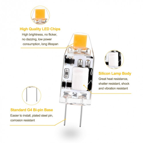 G4 1W 1 LED 110LM ampoule lustre ampoules super lumineuses en silicone COB, AC / DC 10-20V SH3736497-05