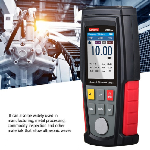 Wintact WT100A Testeur de mètre d'épaisseur ultrasonique numérique Testeur d'épaisseur USB Testeur de métal d'épaisseur numérique Haute précision SW37371736-07
