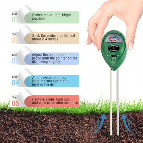 RZ103 Mini Sol Humidité Humidité Humidité PH Mètre Sol Humidité Moniteur Hygromètre Jardinage Plant Plante Testeur d'humidité SH3787385-07