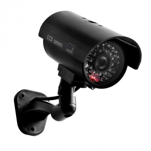 Caméra CCTV factice étanche avec LED clignotante pour une alarme de sécurité réaliste (argent) SH301B108-06