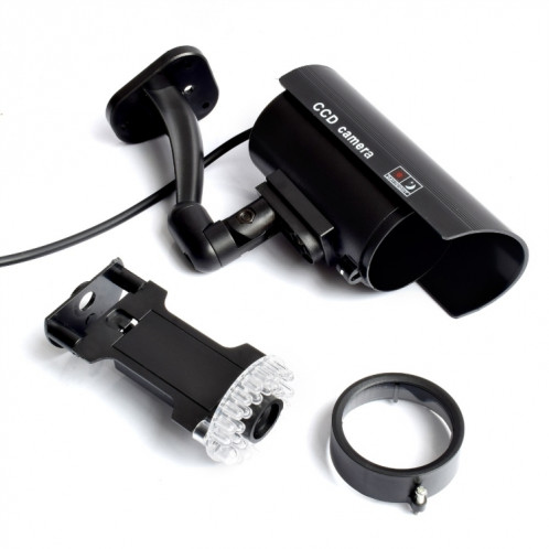 Caméra CCTV factice étanche avec LED clignotante pour une alarme de sécurité réaliste (argent) SH301B108-06