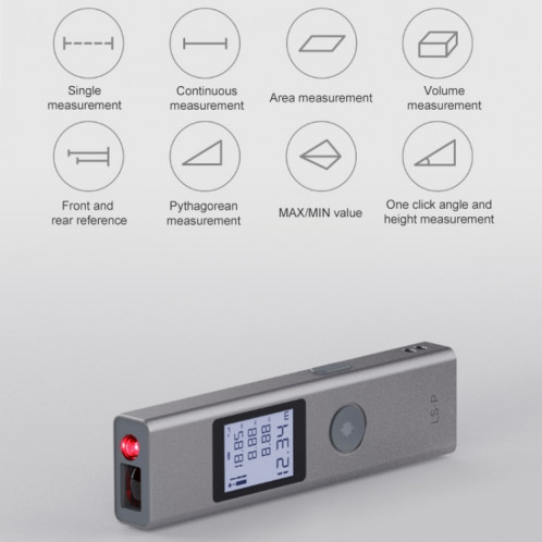 LS-P Laser RangeFinder Distance Distance Compteur 40M Handheld Mini Rechargeable LCD Distance Distance Distance Laser 131ft Laser Range Finder SH38621261-010