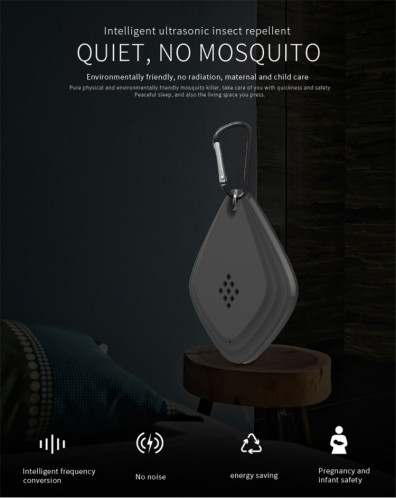 Répulsif anti-moustique extérieur Insecticide ultrasonique portatif anti-moustique USB chargeant la conversion de fréquence intelligente (noir) SH301A9-09