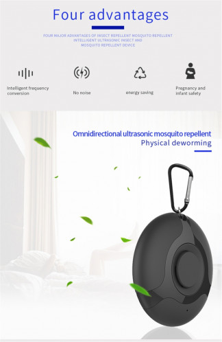 Électronique anti-moustique à ultrasons Araignée de cafard Chargement USB Smart Mosquito Drive (Noir) SH701A1883-08