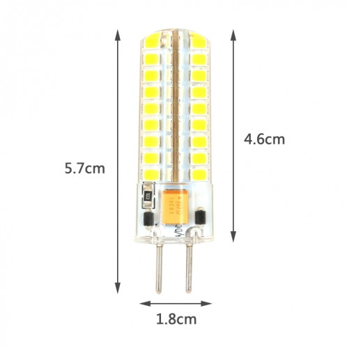 GY6.35 5W SMD2835 72LEDs ampoule de maïs en silicone à intensité variable pour accessoires d'éclairage de lampe en cristal de lustre, AC 12V (blanc froid) SH801B1878-05