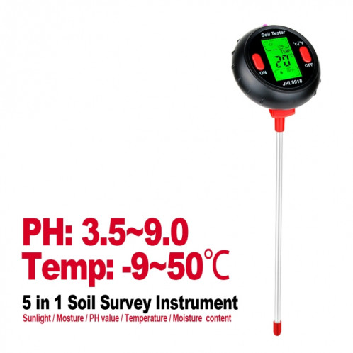 RZ104 Sol PH Mètre Humidité Détecteur Numérique PH Mètre Sol Moniteur de sol PH Plant Plant Plant Testeur de sol SH3990980-08
