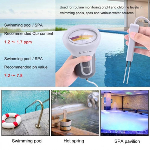 Testeur de qualité d'eau de piscine PC102 Testeur de qualité d'eau de gaz de chlore PH Testeur de stylo SH4109999-07