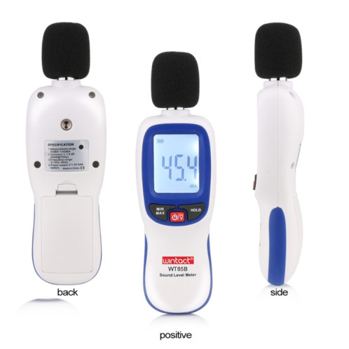 Wintact WT85B Niveau sonore de niveau sonore Digital Decibel Mètre Digital Buand Compteur Testeur de bruit de l'environnement SW41491259-07