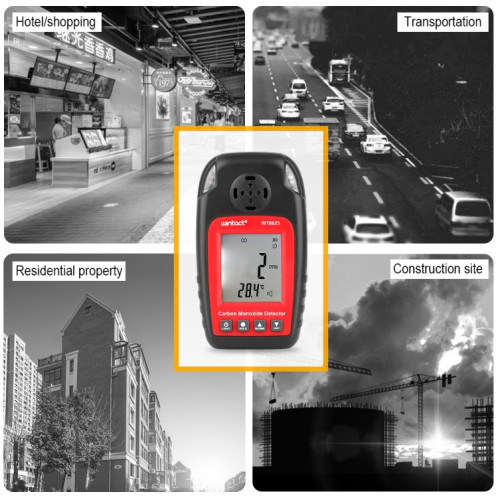 Détecteur de monoxyde de carbone WINTACT WT8825 SENTILISATION DE CAPOR DE GAZ DE GAZ AVERTISSEMENT AVERTISSEMENT AVERTISSEMENT ÉTATEURS SENSILE SENSILE SW42471601-08