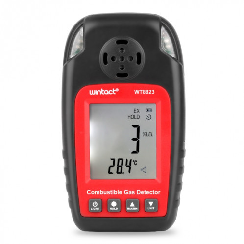 Wintact Wintact WT8823 Détecteur d'alarme de gaz combustible Gaz Fuite de gaz Inflammable Naturel Digital Digital LCD DISPOSITION DE DÉTECTEUR DE DÉCHETTEAU DE GAZ SW4248412-07