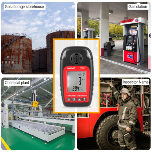 Wintact Wintact WT8823 Détecteur d'alarme de gaz combustible Gaz Fuite de gaz Inflammable Naturel Digital Digital LCD DISPOSITION DE DÉTECTEUR DE DÉCHETTEAU DE GAZ SW4248412-07