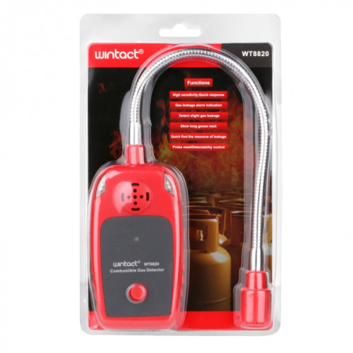 Détecteur d'alarme de gaz combustible WinTact WT8820 pour la maison Ligle Gaz Fuite de gaz Inflammable Detecteur de gaz de gaz naturel Moniteur Analyseur de gaz SW4251265-07