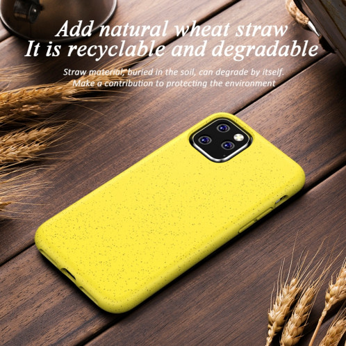 Matériel de paille antichoc Starry Series + Housse de protection en TPU pour iPhone 11 Pro (Jaune) SH301C1778-06