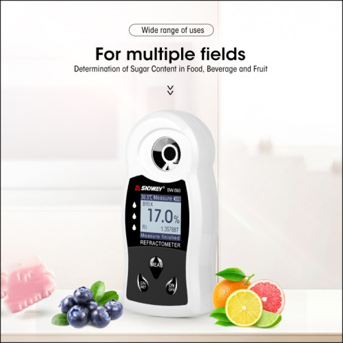 SNDWAY SW-593 réfractomètre numérique sucre Brix compteur rechargeable vin bière Boire de l'alcool de fruits sucre Concentration Meter SS4406603-08