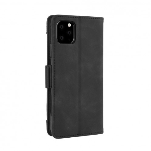 Étui en cuir de style portefeuille style skin veau pour iPhone 11 Pro, avec fente pour carte séparée (Noir) SH401A1007-011