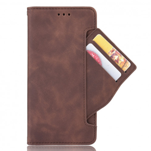 Etui en cuir de style portefeuille style skin veau pour iPhone 11 Pro, avec fente pour carte séparée (Marron) SH401B262-011