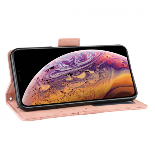 Étui en cuir de style portefeuille style skin veau pour iPhone 11 Pro, avec fente pour carte séparée (rose) SH401E604-011