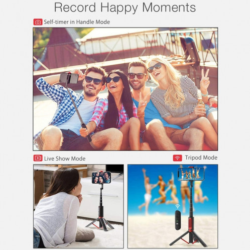 M18 Portable Selfie Stick Télécommande Support de téléphone portable (rouge) SH601A1639-013