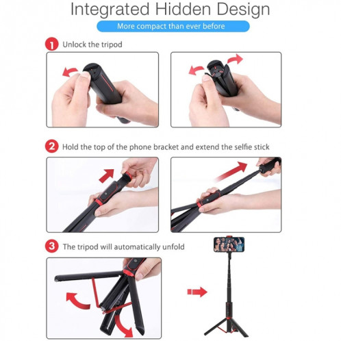 M18 Portable Selfie Stick Télécommande Support de téléphone portable (blanc) SH601C946-013