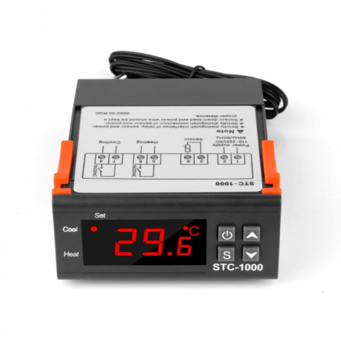 Thermostat de régulateur de température de LED de contrôleur de température numérique de STC-1000 24V pour le chauffage et le refroidissement du relais d'incubateur 10A SH49411820-08