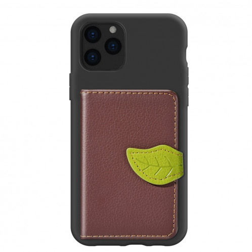 Pour iPhone 11 Pro Modèle de litchi sac de poche support de portefeuille + Etui téléphone TPU avec fente pour carte Fonction de support de portefeuille (Brown) SH901C553-010